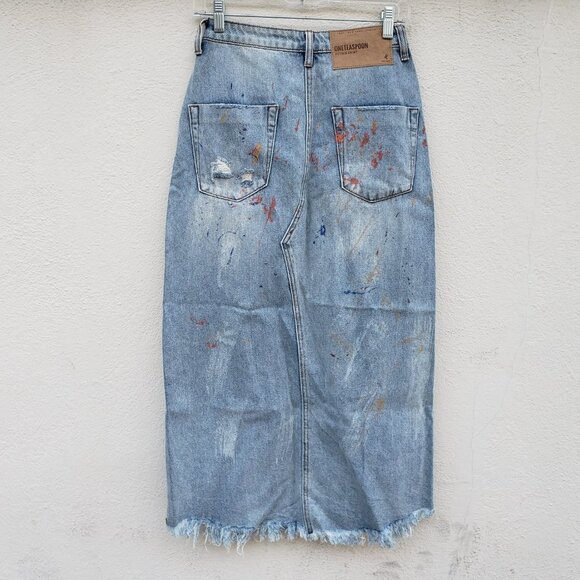 One Teaspoon Rocko Hawaii Denim Maxi Skirt - Picture 5 of 8
